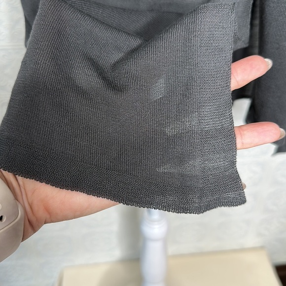 Eileen Fisher | Lightweight Sheer Knit Tunic in a Charcoal Color - Picture 5 of 9